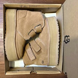 UGG Neumel Platform Suede Strap Booties worn once, comes with box